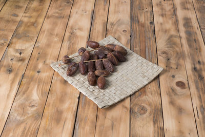 High angle view of food on table