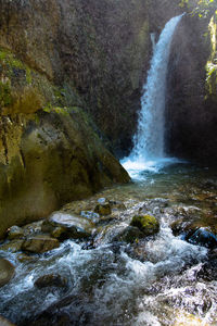 Scenic view of waterfall