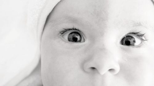 Close-up portrait of cute baby