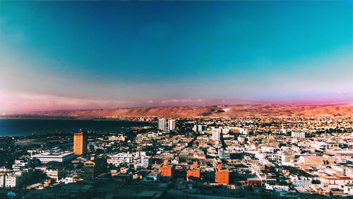 High angle shot of townscape