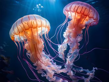 Close-up of jellyfish swimming in sea