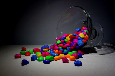 Colorful balloons against blue background