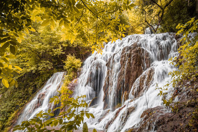 Scenic view of waterfall