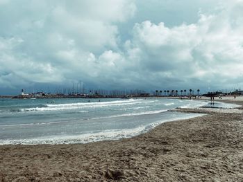 Scenic view of beach against sky