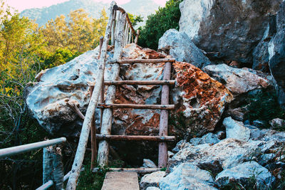 Low angle view of old abandoned building