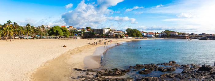 Panoramic view of beach against sky