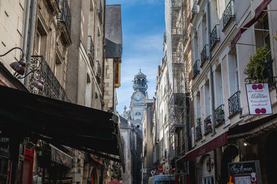 Low angle view of buildings in city