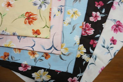 High angle view of various flowers on floor