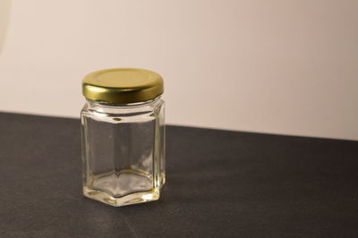 Close-up of beer glass on table