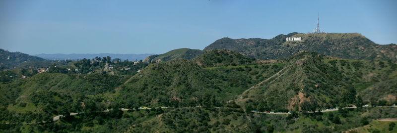 Scenic view of mountains against clear sky