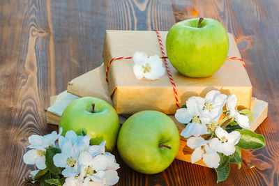 Close-up of apple on table