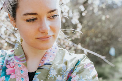 Close-up portrait of young woman