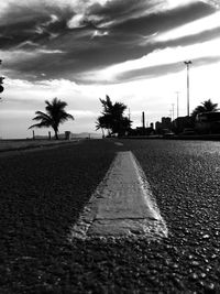 Empty road at sunset