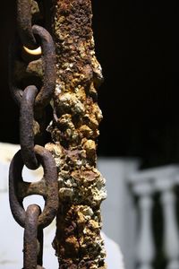 Close-up of rusty chain