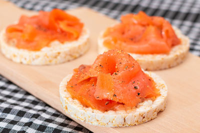 Close-up of food on table