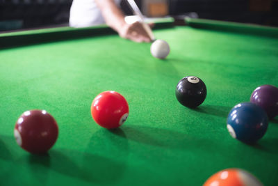 Close-up of balls on table