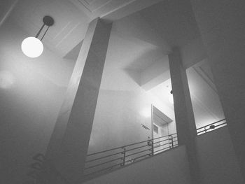 Low angle view of illuminated staircase