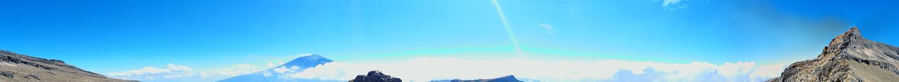 Panoramic view of trees against blue sky