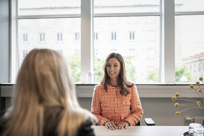 Businesswoman during business meeting