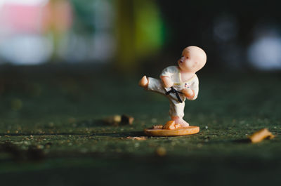 Close-up of karate figurine