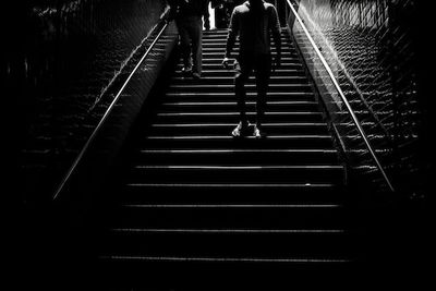 Woman walking on steps