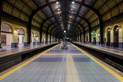 View of an underground railway station platform