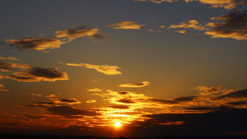 Low angle view of sky during sunset