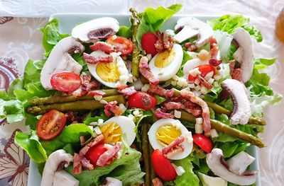 High angle view of salad in plate