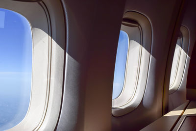 Close-up of airplane window