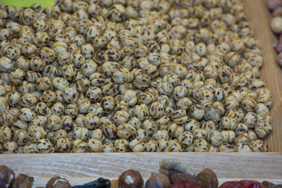 High angle view of food for sale at market stall