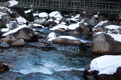 Frozen river in winter