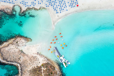 High angle view of sea