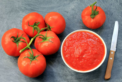 Close-up of tomatoes on table