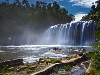 Scenic view of waterfall