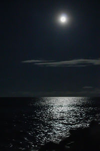 Scenic view of sea against sky at night