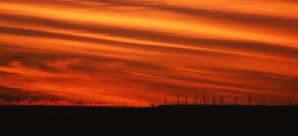 Scenic view of dramatic sky during sunset