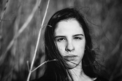 Close-up portrait of young woman