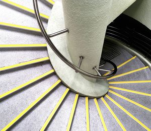 High angle view of spiral staircase