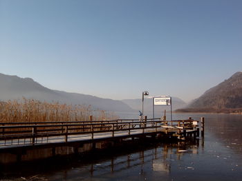 Scenic view of mountains against clear sky