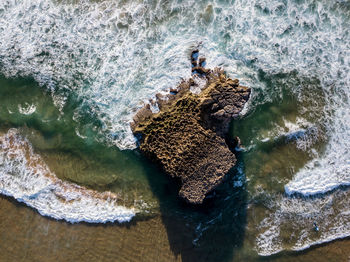 Close-up of rock in sea