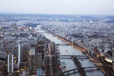 Aerial view of suspension bridge