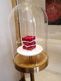 Close-up of glass jar on table