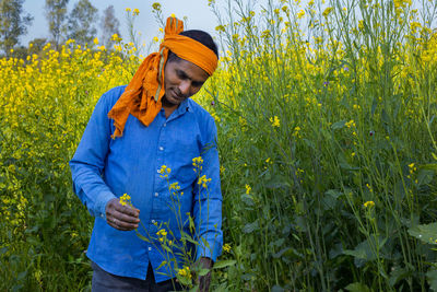 Man standing in field