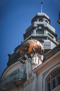 Low angle view of building against clear sky