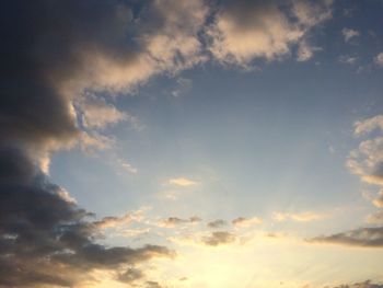 Low angle view of sky during sunset