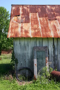 View of old house by building