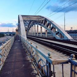 Railroad bridge against sky