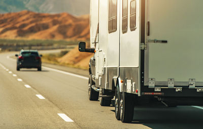 Truck moving on road