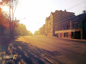 Empty road at sunset