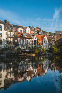 Reflection of buildings in water